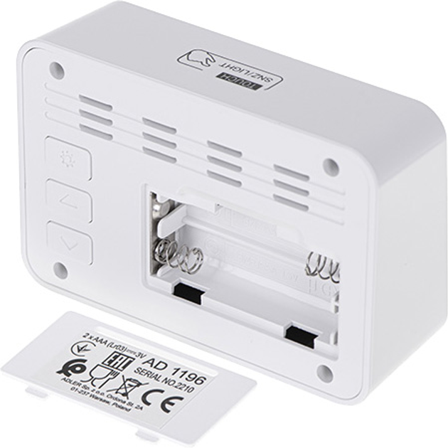 Настільний годинник-будильник Adler AD 1196w White (5903887809436) - зображення 5