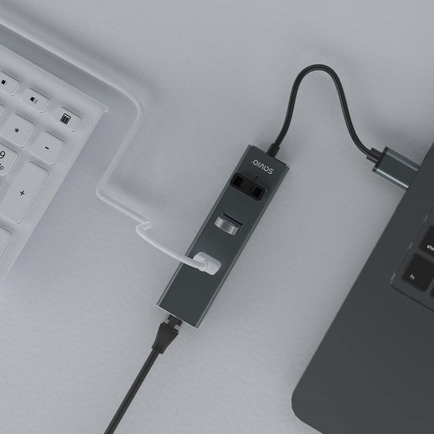 USB-хаб Savio AK-58 USB 3.0 4-in-1 - зображення 4