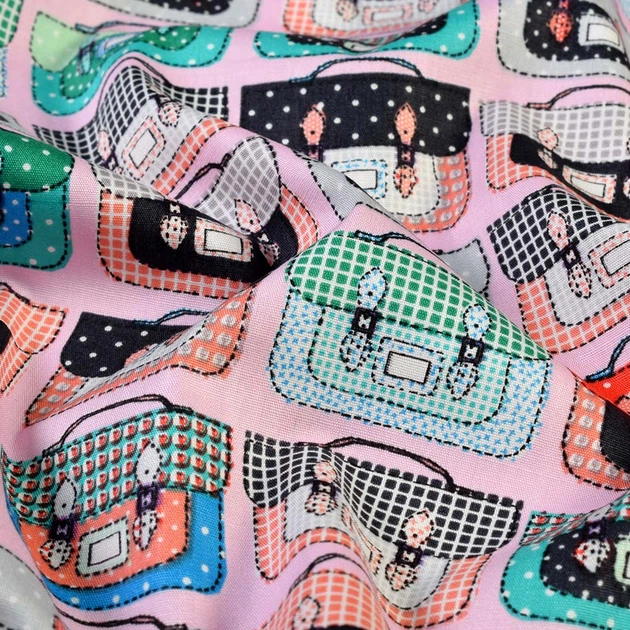 Коттон розовый в разноцветные чемоданы, ш.145 (18441.003) - Фото 3 Коттон розовый в разноцветные чемоданы, ш.145 (18441.003) - изображение 3