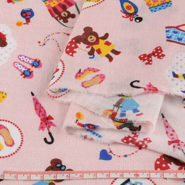 Коттон стрейч розовый, мишки, сумочки, ш.110 (12130.002) - изображение 2