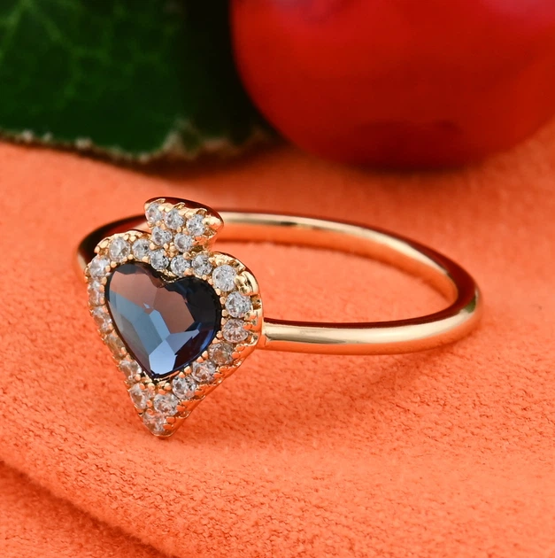 Каблучка Xuping з кристалами Swarovski 83229 ширина 11 мм колір джинсовий позолота 18К17 - Фото 4 Каблучка Xuping з кристалами Swarovski 83229 ширина 11 мм колір джинсовий позолота 18К17 - зображення 4