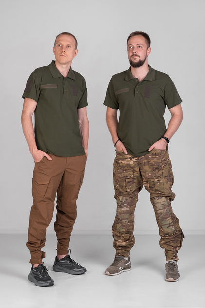 Поло військове тактичне жіноче/чоловіче Eva Military колір хакі розмір L - изображение 1