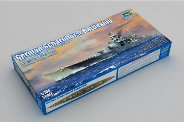 Збірна модель 1/700 військовий корабель German Battleship Scharnhorst Trumpeter 06737 - Фото 6 Збірна модель 1/700 військовий корабель German Battleship Scharnhorst Trumpeter 06737 - зображення 6