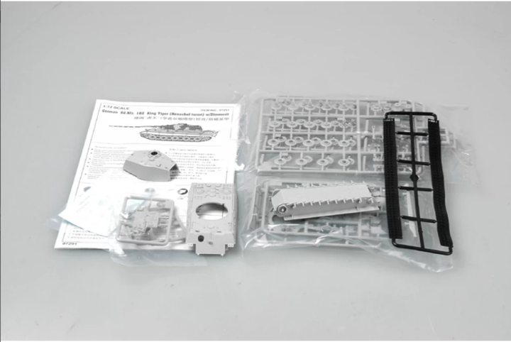 Сборная модель 1/72 танк King Tiger Henschel Turret w/Zimmerit Trumpeter 07291 - изображение 5