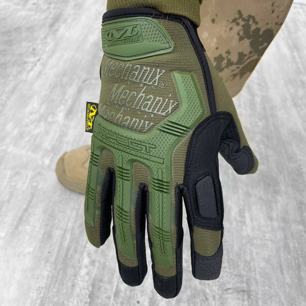 Плотные Перчатки Mechanix M-pact с усиленными накладками и антискользящим покрытием олива размер 2XL - изображение 2