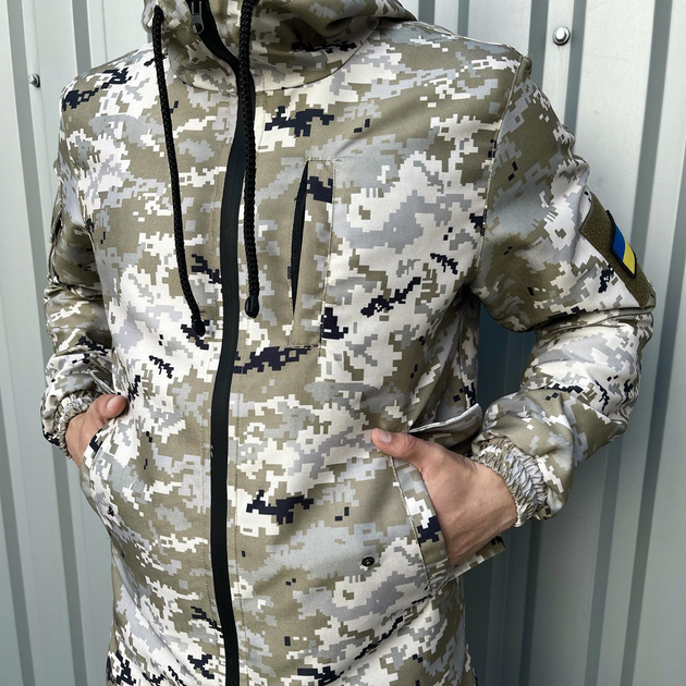 Легкая Мужская Куртка светлый пиксель / Удлиненная Ветровка размер XL - изображение 2