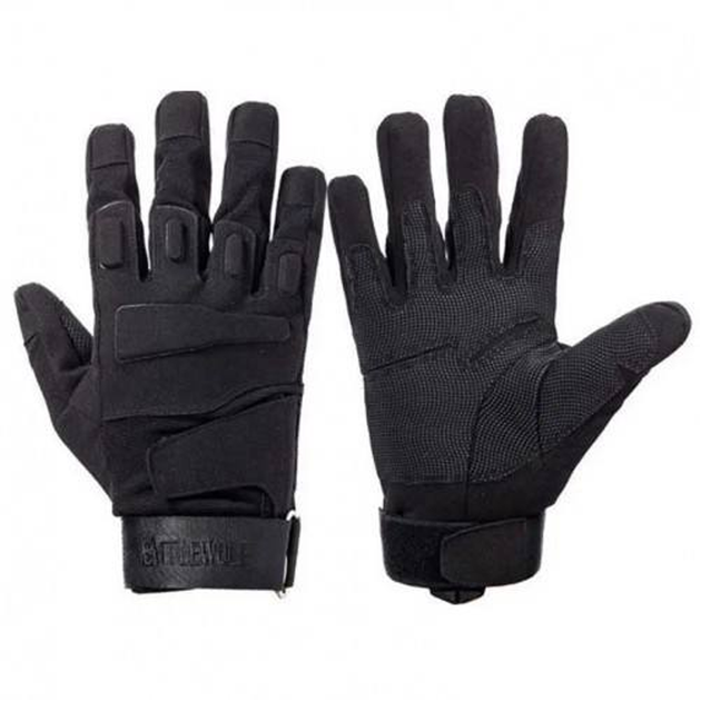 Перчатки с нейлоновыми накладками и защитными вставками черные размер XL - изображение 2