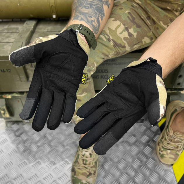 Плотные сенсорные Перчатки Mechanix M-pact с резиновыми вставками мультикам размер L - изображение 2