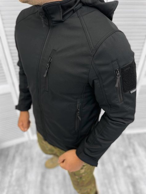 Мужская зимняя Куртка Combat Soft Shell черная размер 2XL - изображение 1