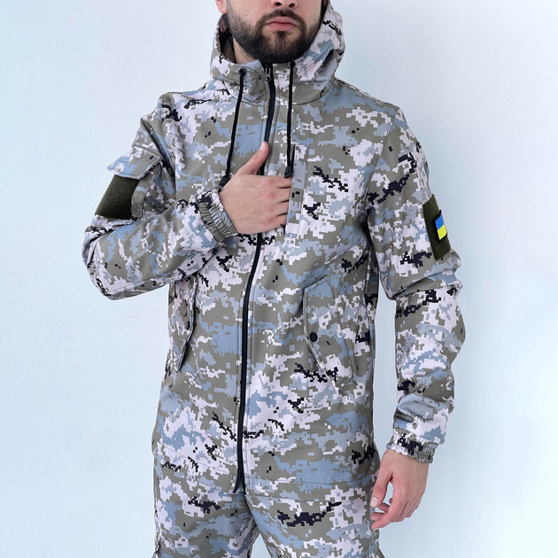 Мужская утепленная куртка с капюшоном Intruder Terra Hot на флисе светлый пиксель размер L - изображение 1