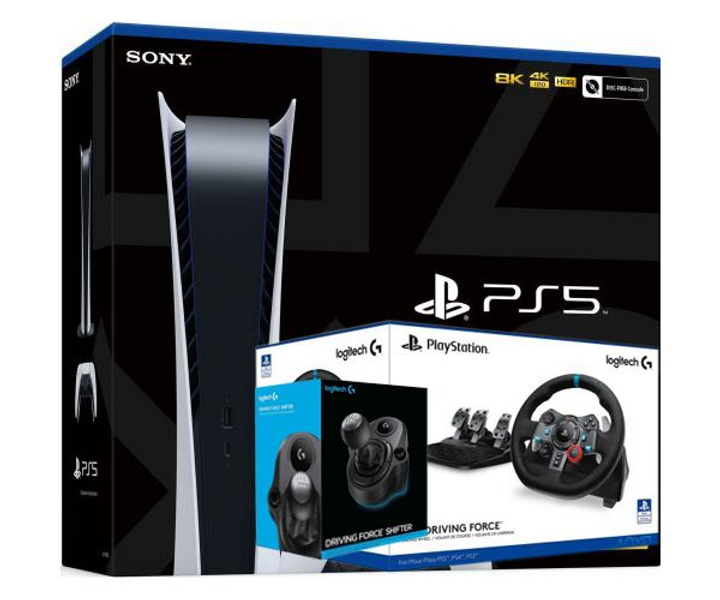 Sony PlayStation 5 White 825Gb Digital Edition + Руль и педали Logitech ...