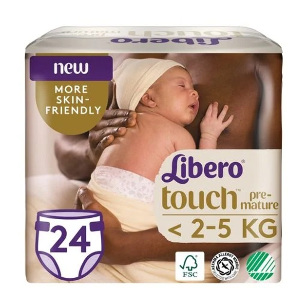 Підгузники Libero Touch розмір 0 (до 2,5 кг) 24 шт - зображення 1