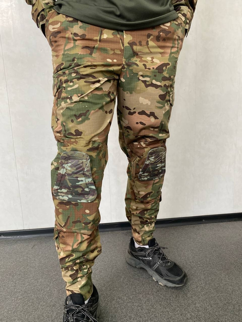 Летние штаны военные мультикам с наколенниками рип-стоп XXL - изображение 2