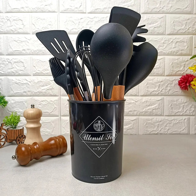 Набор кухонных принадлежностей 12 предметов Kitchen Set Черный (FG22 ...