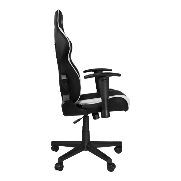 Крісло для геймерів DXRACER NEX EC/OK134/NW (чорне/білі вставки) PU шкіра нейлонова основа - зображення 4
