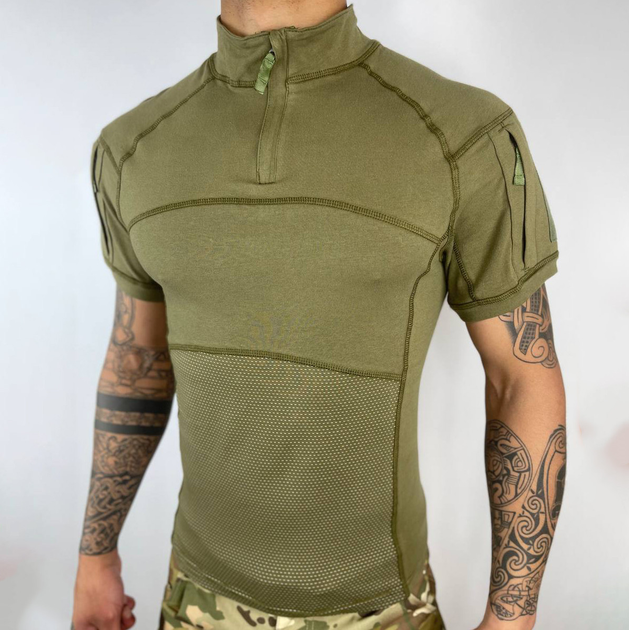 Мужской Убакс Han Wild с короткими рукавами и карманами / Прочная уставная Рубашка олива размер L - изображение 2