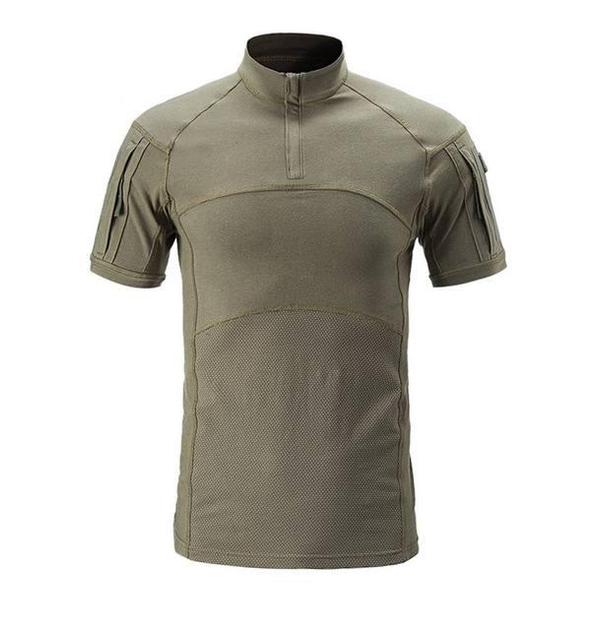 Мужской Убакс Han Wild с короткими рукавами и карманами / Прочная уставная Рубашка олива размер 2XL - изображение 1