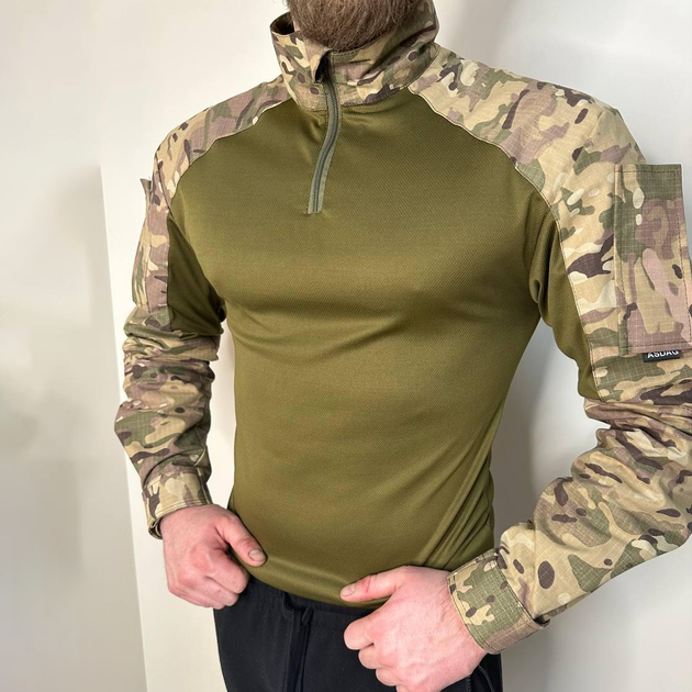 Мужской Убакс Rip-Stop с высоким воротником на молнии / Прочная Демисезонная Рубашка мультикам размер 4XL 60+ - изображение 1
