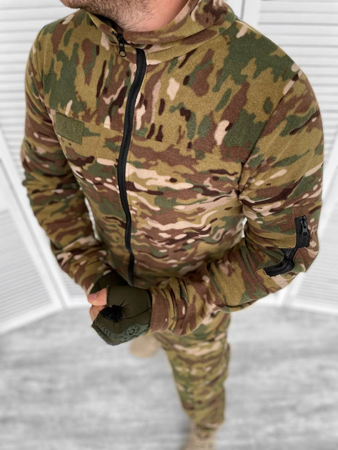 Мужская флисовая кофта с липучками под шевроны multy / Флиска размер 2XL - изображение 1