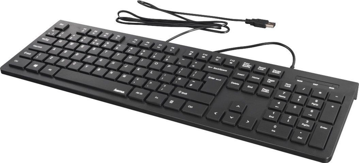 Klawiatura przewodowa Hama KC-200 USB Czarna (182681) - obraz 3