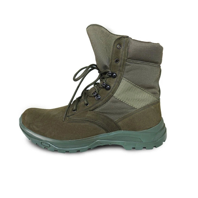 Мужские зимние Ботинки на шнуровке из натуральной кожи / Высокие Берцы с утеплителем Slimtex зеленые размер 41 - изображение 2
