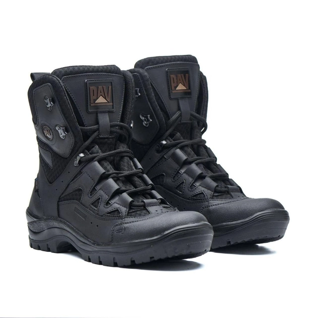 Универсальные кожаные Берцы с мембраной / Летние Ботинки на двухкомпонентной подошве черные размер 40 - изображение 1