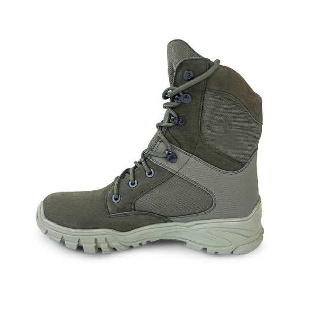 Мужские зимние Ботинки из натуральной кожи на высокой подошве / Берки с утеплителем Slimtex зеленые размер 45 - изображение 2