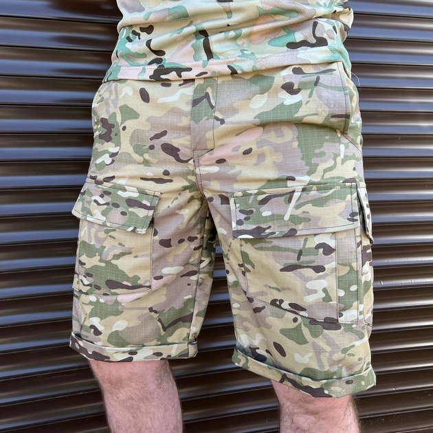 Мужские крепкие Шорты с накладными карманами рип-стоп светлый мультикам размер 2XL - изображение 1