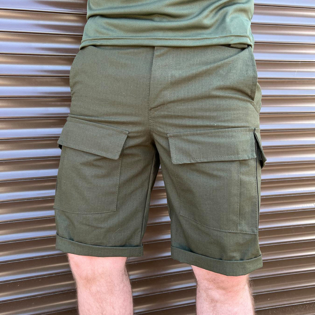 Мужские крепкие Шорты с накладными карманами рип-стоп хаки размер 3XL - изображение 1