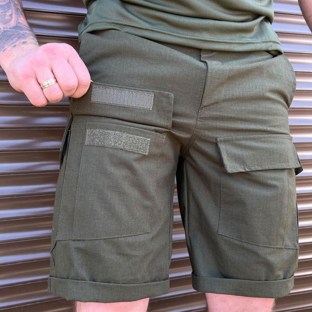 Мужские крепкие Шорты с накладными карманами рип-стоп хаки размер L - изображение 2