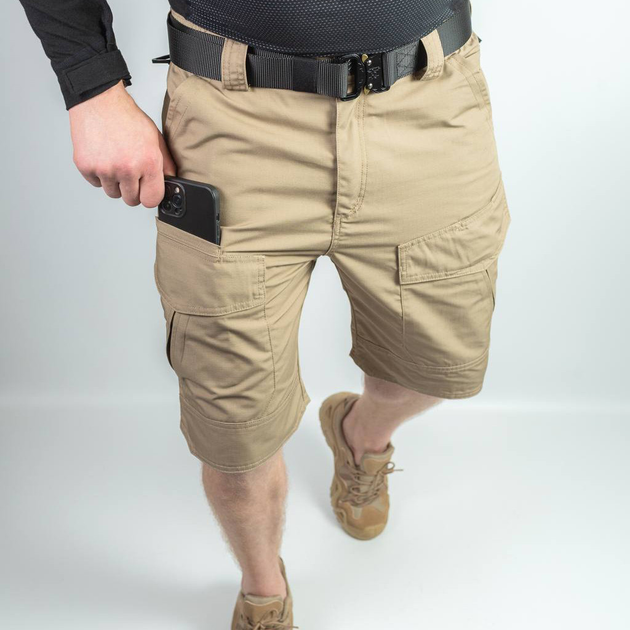 Мужские крепкие Шорты S.Archon с накладными карманами рип-стоп койот размер L - изображение 2