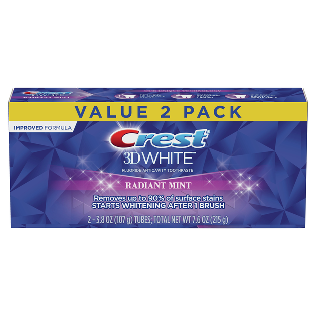 Зубная паста отбеливающая Crest 3D White Whitening Radiant Mint 2*107гр (037000810926) - Фото 1 Зубная паста отбеливающая Crest 3D White Whitening Radiant Mint 2*107гр (037000810926) - изображение 1