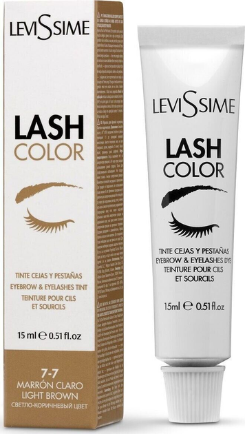 Фарба для брів та вій 7-7 LeviSsime LashColor Light Brown Світло коричневий 15мл (8435054645259) - Фото 1 Фарба для брів та вій 7-7 LeviSsime LashColor Light Brown Світло коричневий 15мл (8435054645259) - зображення 1