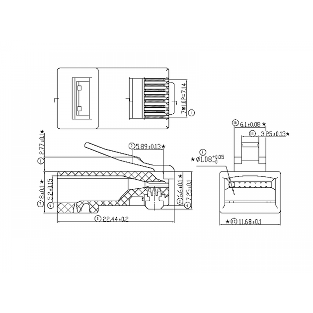 Конектор мережевий зі скрізним відверненням RJ45, UTP, cat.6 L&W LW-NP-002-C6 - зображення 8
