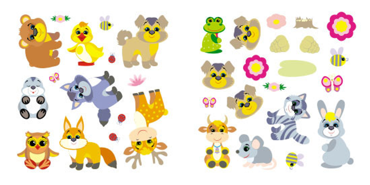 Раскраски для малышей - Развивающие раскраски - Раскраска 3Д - Домик раскраска - Животные