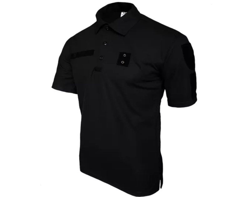 Футболка поло тактическая мужская черная футболка ПОЛО POLO полиция для мвд размер 48 - изображение 2