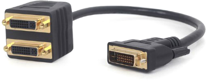 Розгалужувач Cablexpert DVI сигналу на 2 порти DVI 0.3 м Black (A-DVI-2DVI-01) - зображення 1