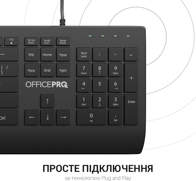 Клавіатура дротова OfficePro SK360 USB Black (SK360) - зображення 12