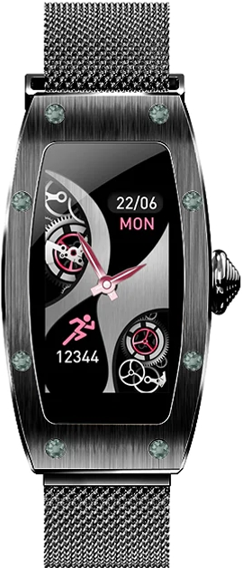 Smartwatch Kumi K18 Swarovski Black (KU-K18/BK) - obraz 2