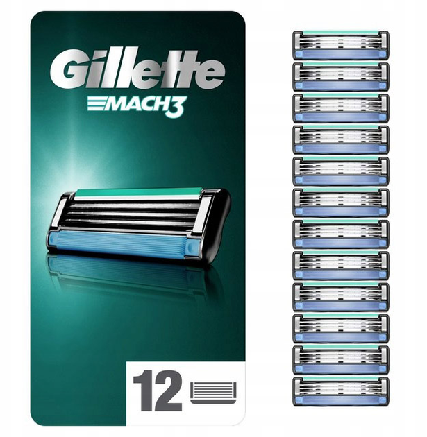 Змінні картриджі для гоління чоловічі Gillette Mach3 12 шт (7702018572526) - зображення 2