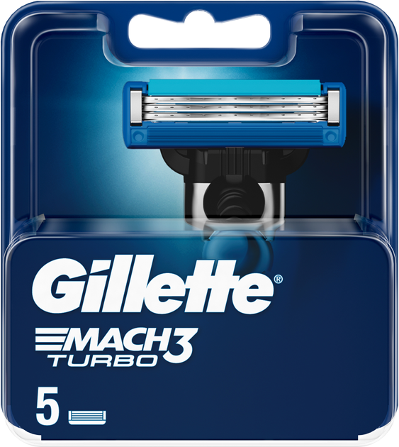 Змінні картриджі для гоління чоловічі Gillette Mach3 Turbo 5 шт (7702018552344) - зображення 1
