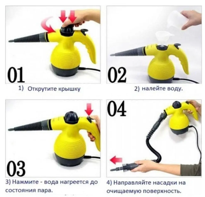 Ручной паровой утюг отпариватель с функцией пароочистителя Steam Cleaner DF-A001 - изображение 6