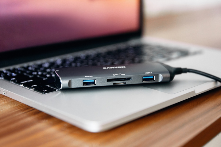 USB-hub Canyon 8 port USB-C Hub DS-15 Szary (CNS-TDS15) - obraz 4