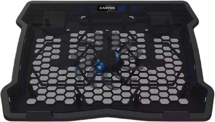 Podkładka chłodząca do laptopa Canyon NS02 1Fan 2USB LED Czarna (CNE-HNS02) - obraz 1