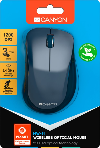 Bezprzewodowa mysz Canyon Pixart MW-11 (CNE-CMSW11BL) Niagara - obraz 6