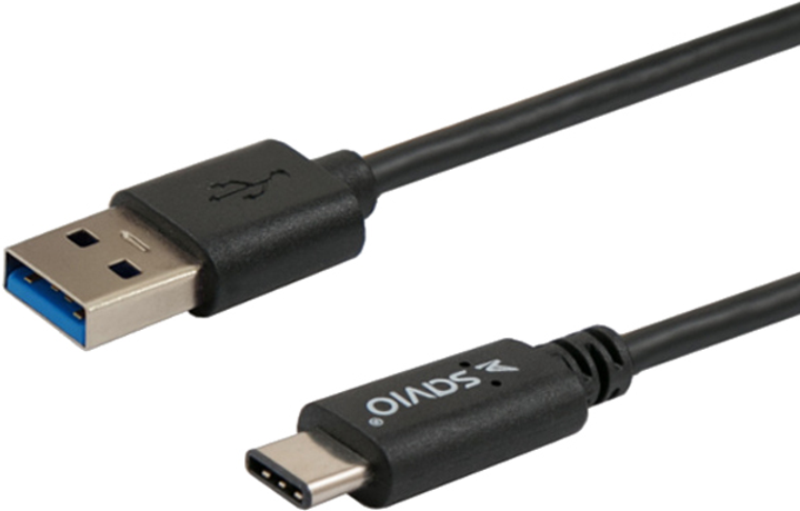 Kabel Savio CL-101 USB A 3.0 (M) - USB Type-C 3.1 (M) 1 m (SAVKABELCL-101) - obraz 1