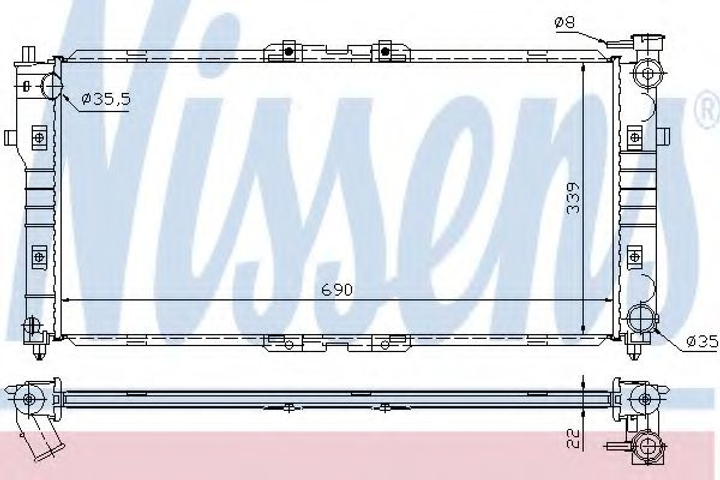 Радіатор охолодження Mazda 626 седан IV GE вир-во Nissens Nissens (62392A) - зображення 1