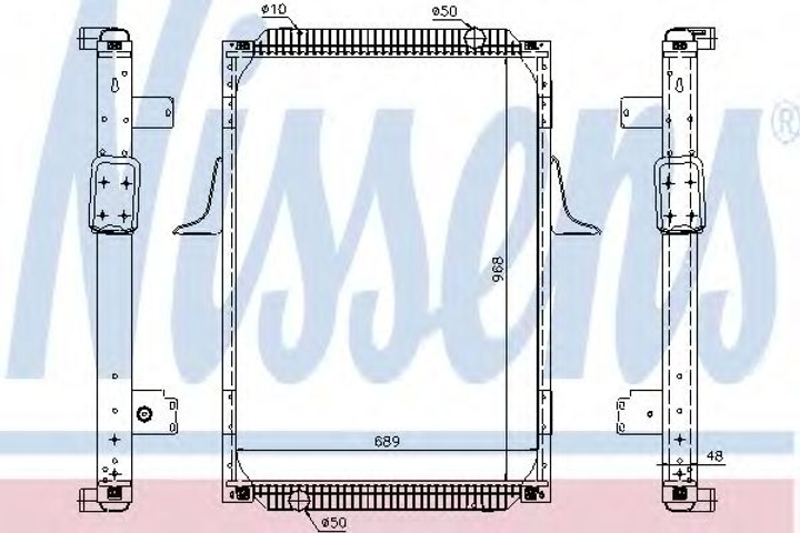 Радіатор охолодження RVI PREMIUM DCI 00- вир-во Nissens Nissens (67244A) - зображення 1