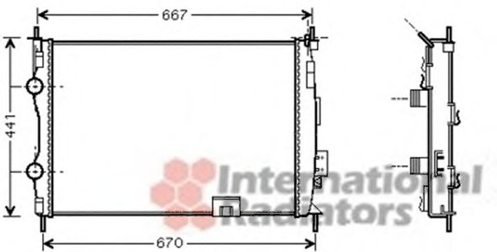 Радиатор охлождения NISSAN QASHQAI J10 07- пр-во Van Wezel Van Wezel (13002280) - изображение 1