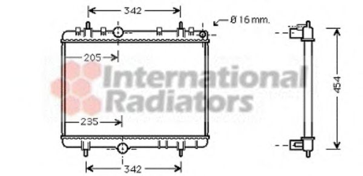 Радіатор охолодження P307/C4/C5 20HDi MT 03- вир-во Van Wezel Van Wezel (40002267) - зображення 2